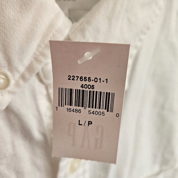GAP Mens Classic Oxford White Slim Fit Long-sleeved Button-down Shirt sz Large - Picture 6 of 10